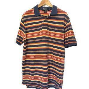 Polo by Ralph Lauren Men's Stripped Polo Shirt 100% Cotton Size Large